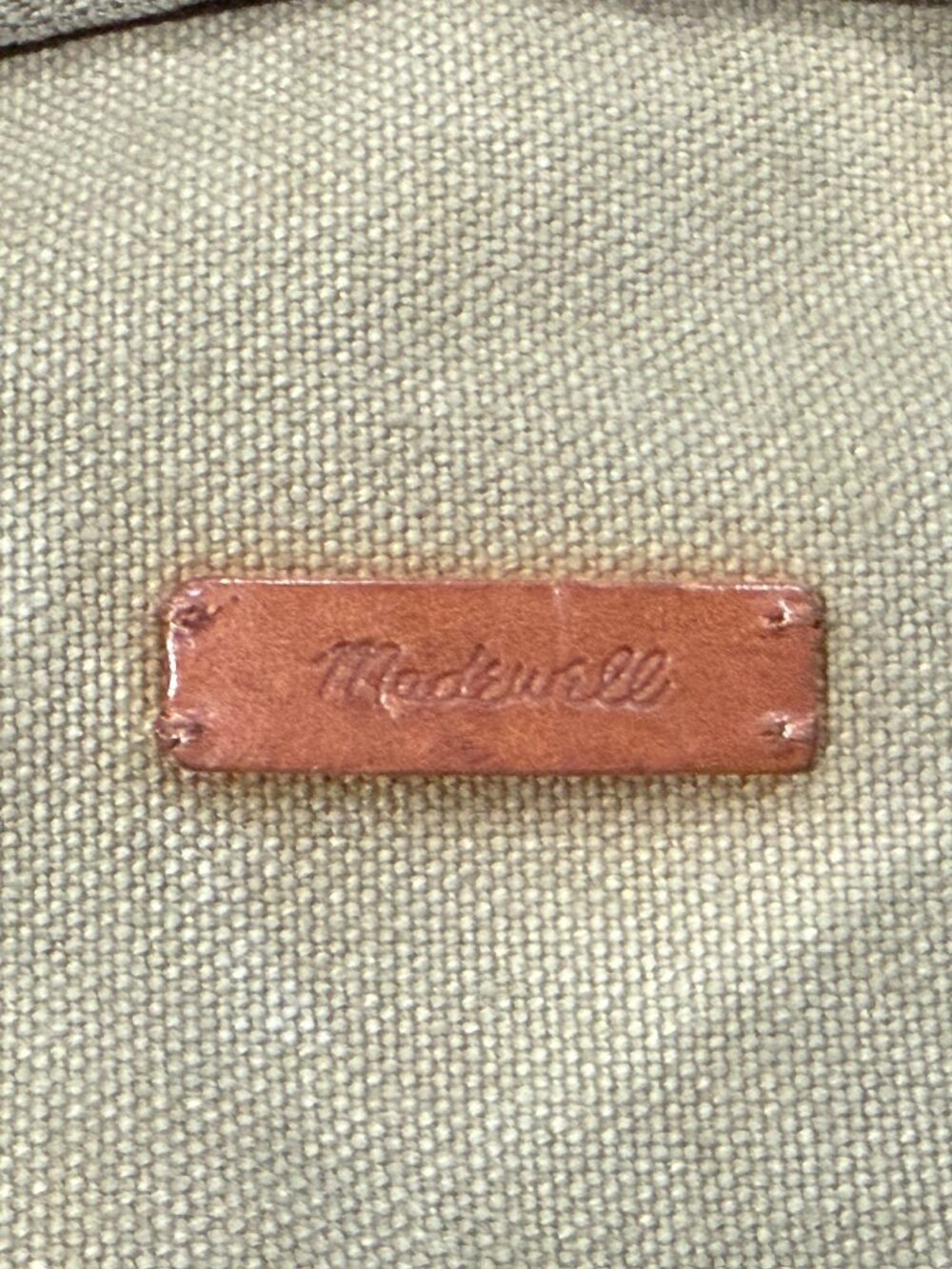 Madewell - The Canvas Sling Bag Leather Strap Olive Green Minimalist - Picture 10 of 11